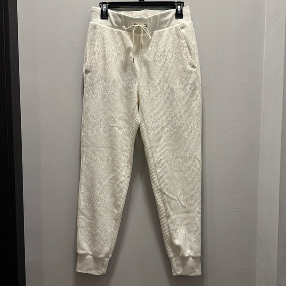 Club Monaco Waffle Sweatpant W Small, Cream - Picture 1 of 9